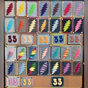 Hand Embroidered Grateful Dead Bolt/Billy Strings 33 Patch (choose one)